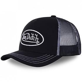 Herre Baseballcaps Solhatt Trucker Hat Nettinghette Svart Rød Bomull Justerbare Mote Dagligdagstøy Festival Tro Ensfarget / vanlig farge Fritid / hverdag