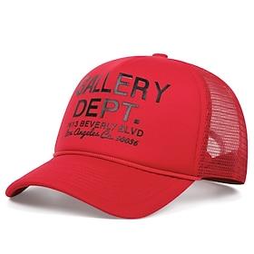 Herre Baseballcaps Solhatt Trucker Hat Svart Hvit Bomull Justerbare Mote Fritid Daglig Festival Trykt mønster Solkrem Pustende