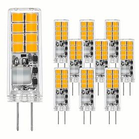 10 stk g4 3w led-pærer hvitt varmt lys tilsvarende 15w halogenpærer flimmerfri dc12v ac/dc12v av220v husholdning stue kjøkkenpærer krystall pendel lyskilde sov