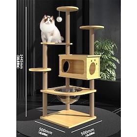 67 Inches Cat Tree/Cat Tree House and Towers for Large Cat/Cat Climbing Tree with Cat Condo/Cat Tree Scratching Post/Perches/Hammock, Multi-Level Large Cat Tre