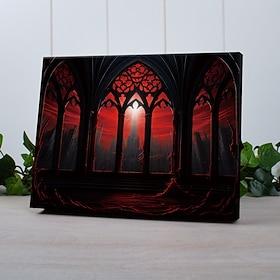 trippy led canvas veggkunst led opplyst veggdekor 2aa batteridrevet opplyst canvas print led lys kjøkken soverom eller hjemmeinnredning blodig hus