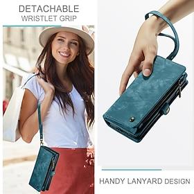 telefoon hoesje Voor Samsung Galaxy Z-vouw 6 Z Fold 5 Z Fold 4 Wallet Card Case met standaard Rits met polsband Retro TPU PU-nahka