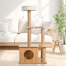 60.63 Inches Cat Tree/Cat Tree House and Towers for Large Cat/Cat Climbing Tree with Cat Condo/Cat Tree Scratching Post/Perches, Multi-Level Large Cat Tree