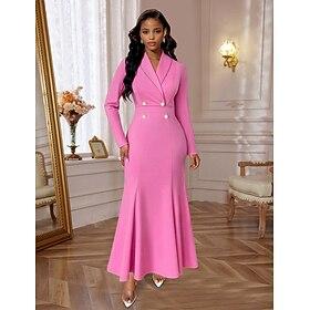 Two Piece Sheath / Column Cocktail Dresses Elegant Dress Formal Knee Length Long Sleeve Notch lapel collar Stretch Crepe with Slit 2024