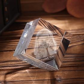 Personalized 3D Engraved Crystal Photo Gift Custom Holographic Laser Photo Decoration Birthday,Valentine's Wedding Memorial, Mother's Day,Christmas