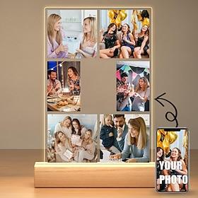 Personalized Photo Lamp Custom Photo Acrylic Night Light USB Powered Warm white Add Your Image Perfect for Valentine's Day Lovers Birthday Boyfriends Girlfrien
