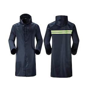 Unisex Hiking Raincoat Spring Autumn / Fall Outdoor Solid Color Waterproof Lightweight Hoodie Raincoat Rain Poncho Navy Blue Green