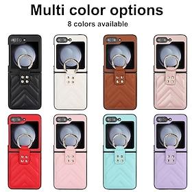 telefoon hoesje Voor Samsung Galaxy Z-flip 6 Z Flip 5 Z Flip 4 Z Flip 3 Achterkant Ringgesp Schokbestendig Retro TPU PU-nahka
