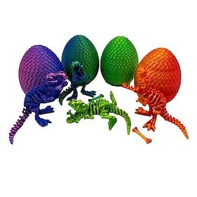 3d trykt dinosaur egg dinosaur i fargerike egg fidget leketøy til bursdag gave fleksibel skrivebord figur dekor