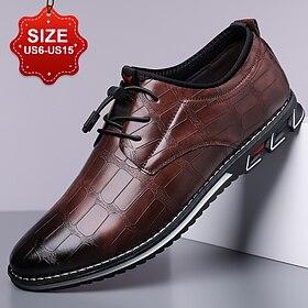Herenschoenen van imitatieleer met bruin krokodillenmotief, vetersluiting en comfortabele zool, elegant voor zakelijke en formele gelegenheden