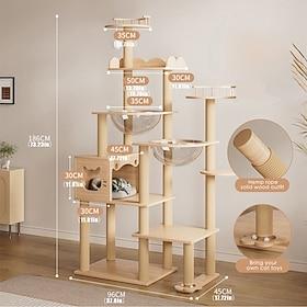 73 Inches Cat Tree/Cat Tree House and Towers for Large Cat/Cat Climbing Tree with Cat Condo/Cat Tree Scratching Post/Perches, Multi-Level Large Cat Tree