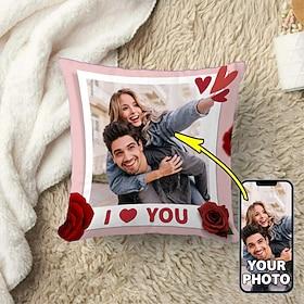 valentinsdag tilpasset putetrekk personlig gave bilde minnesmerke hjerte kjærlighet putetrekk pute gave til henne/ham
