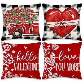 valentinsdag hjerte dekorativt kasteputetrekk 1stk mykt firkantet putetrekk putetrekk til soverom stue sofa sofastol