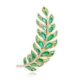 Dame Nåler geometriske Blad Formet Mote Stilfull Brosje Smykker Grønn Til Daglig Festival