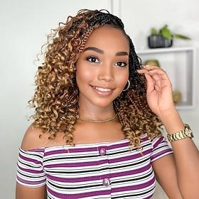 godin box vlechten haak haar 10 inch boho haak box vlechten met krullende uiteinden 9 verpakkingen boho box vlechten haak haar voor zwarte vrouwen voorgeluste