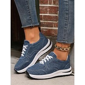 Women's Stylish Denim Sneakers with White Sole  Perfect for Casual and Everyday Wear