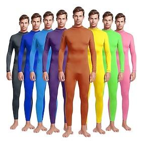 Zentai Suits Cosplay Costume Skin Suit Carnival Costume Full Body Suit Men's Women's Sex Solid Colored Spandex Lycra Costume for Christmas Halloween Carnival A