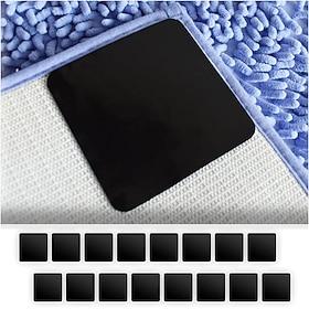 16 PCS Grippers of Rug Pad,PU Non-Slip Carpet Gripper for Hardwood Floors and Tile, Reusable and Washable Area Carpet Tape, Double-Sided Adhesive Pads, Keeps C