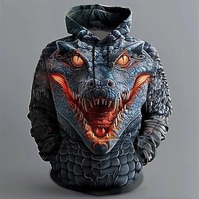 Men's Crocodile Hoodies Sweatshirt Cool Party Long Sleeve Crew Neck Club Streetwear Black Drawstring Fall Winter Designer S M L XL XXL XXXL