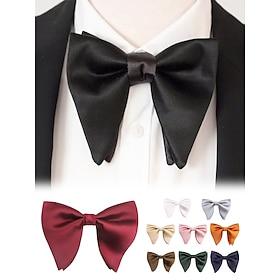 Men's Burgundy Satin Bow Tie – Classic Formal Wedding  Party Accessory