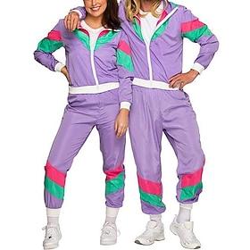 Hippie 1980s Street Style Outfits Jacket Shorts Disco Color Block Fancy Dress Men's Women's Carnival Costume Masquerade Party Dailywear Casual Daily Adults' Co