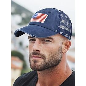 United States 250th Anniversary Vintage American Flag Baseball Cap β Unisex Adjustable Hat with Starry Mesh Back, Casual Outdoor Style for Summer Activities