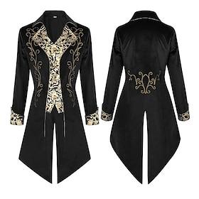 Men's Steampunk Vintage Tailcoat Jacket Gothic Victorian Frock Uniform Retro Vintage Medieval Renaissance
