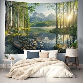 Landscape Forest Hanging Tapestry Wall Art Large Tapestry Mural Decor Photograph Backdrop Blanket Curtain Home Bedroom Living Room Decoration