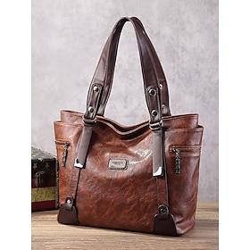 Premium Brown Faux Leather Handbag for Women β Versatile Messenger Bag with Adjustable Strap for Work and Casual Use