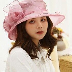 Hats Polyester Sun Hat Casual Holiday Beach Elegant Vintage Cute With Floral Headpiece Headwear