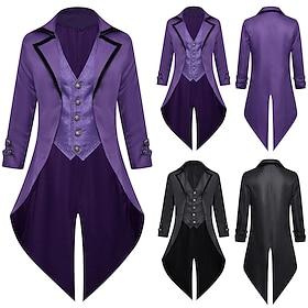 Punk  Gothic Medieval Steampunk Coat Masquerade Vampire Plague Doctor Fancy Dress Men's Steampunk Carnival Masquerade Party Adults' Coat