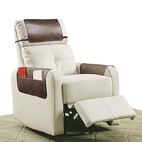 Nakkestøttebetræk til lænestol i kunstlæder med elastisk rem og lomme, armlænsbeskytter, vandtæt, skridsikkert nakkestøttebetræk til lænestol, sofa, stuemøbelb