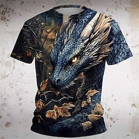 Boys 3D Graphic Dinosaur T shirt Tee Short Sleeve Summer Spring Fashion Basic Kids 4-12 Years Crew Neck Outdoor Casual Daily Regular Fit