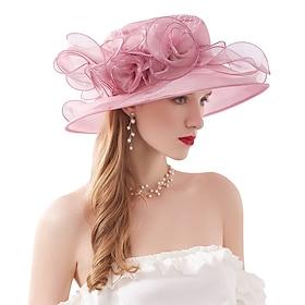 1950s Retro Vintage Derby Hat Church Hat Kentucky Derby Hat Gentlewoman Noblewoman Solid Color Women's Derby Ascot Horse Racing Festival Adults' Hat Spring Su