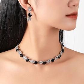Earrings Set Two-piece Suit Alloy Earrings Necklace Women's Elegant Jewelry Set For Daily Party