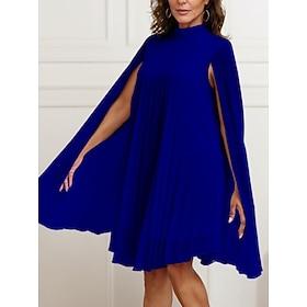 Women's Mini Dress Casual Dress Chiffon Dress Elegant Stylish Casual Daily Vacation Regular Fit Plain Long Sleeve Turtleneck White Yellow Red Orange Summer