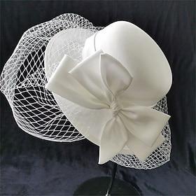 Hats Polyester Sun Hat Holiday Tea Party Horse Race Cocktail Elegant Vintage Cute With Bowknot Headpiece Headwear
