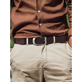 Men's Stretch Woven Elastic Belt with Metal Buckle – Casual Adjustable Braided Belt for Business, Travel and Daily Wear