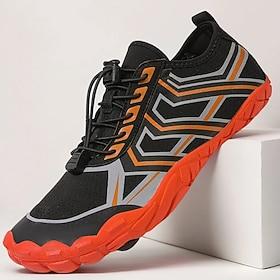 Men's Sneakers Barefoot shoes Upstream Shoes Canyoning Casual PU Leather Mesh Breathable Comfortable Slip Resistant Lace-up Black / Red Black Royal Blue Summer