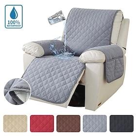 100% Waterproof Recliner Chair Covers, Recliner Cover Non-Slip Dog Chair Cover Furniture Protector Washable Slipcover with Pocket, Elastic Straps for Pets, Dog