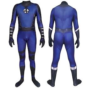 Superhero Mister Fantastic Jumpsuit Bodysuits Carnival Costume Dress Up for Men's Boys' Kid's Adults' Halloween Carnival Party Performance Comic Con