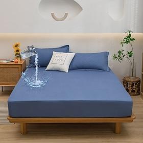 Queen Full King Protective Bed Cover Waterproof Mattress Protector Fitted Waterproof Sheet Bed Protector Mattress Cover 360°All-Package Deep Pocket Ultra-Soft