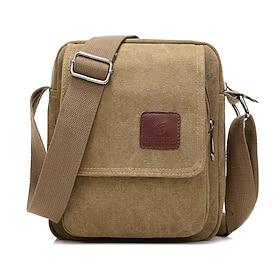 Men's Canvas Crossbody Messenger Bag - Durable Small Shoulder Bag with Adjustable Strap for Travel and Daily Use