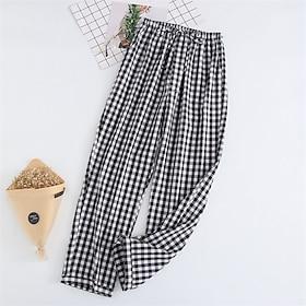Men's Loungewear Plaid Pants Lounge Pants Plaid Fashion Classic Casual Home Daily Bed Cotton Comfort Breathable Soft Pant Elastic Waist Summer Spring Black Roy