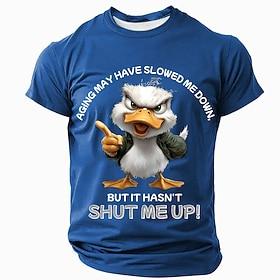 Men's Animal Cartoon Funny T Shirt Short Sleeve T shirt 3D Print Crew Neck Round Neck Shirt Fashion Exaggerated Daily Party Street Casual Black Red Blue Summer