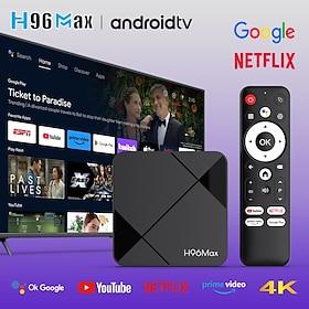 H96 MAX RK3518 Android 14.0 Smart TV Box RK3518 Quad Core 4K With Wifi 6 3D Netflix Google Assistant YouTube BT5.4 Smart TV Box With Voice Gyroscope Remote Set