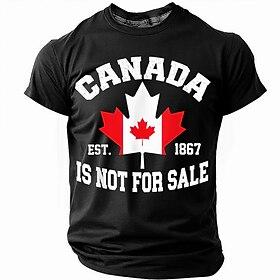 Men's Canada T Shirt Short Sleeve T shirt 3D Print Crew Neck Shirt Fashion Daily Basic Street Casual Daily Black Blue Green Summer Spring All Seasons Clothing