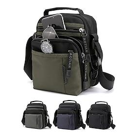 Men's Water-Resistant Nylon Crossbody Messenger Bag – Lightweight Multi-Pocket Shoulder Bag for Travel, Work or Casual Daily Use