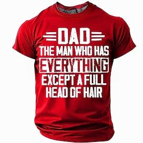 Men's Funny Slang Father T Shirt Short Sleeve T shirt 3D Print Crew Neck Shirt Fashion Daily Basic Street Casual Daily Black Red Blue Summer Spring All Seasons