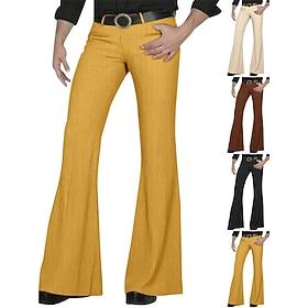 Men's Trousers Dress Pants Corduroy Pants Flared Pants Chinos Pocket Buttons Plain Comfort Daily Business Work Fashion Classic Style Yellow Army Green Micro-el